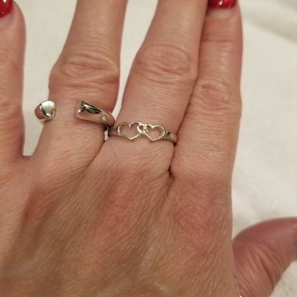 Double heart ring 6 1/2 - Picture 3 of 6